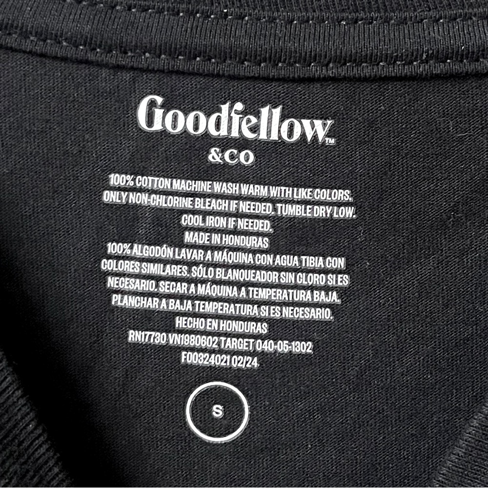 Goodfellow Short Sleeve T Shirt Mens Small Black Cotton Casual NWOT - Picture 3 of 6